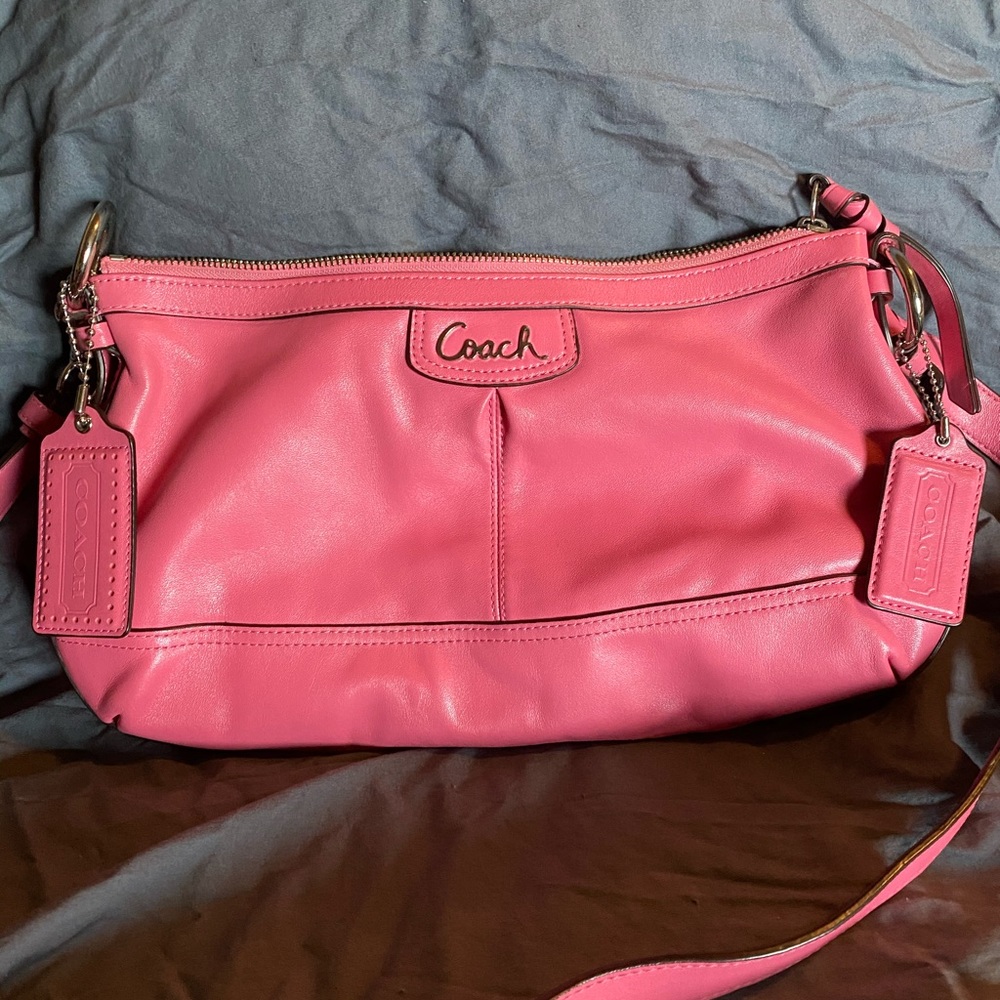 Pink Coach crossbody purse